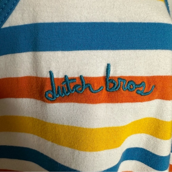 Dutch Bros Stripe Cotton Tank Top Size Medium - Picture 4 of 5